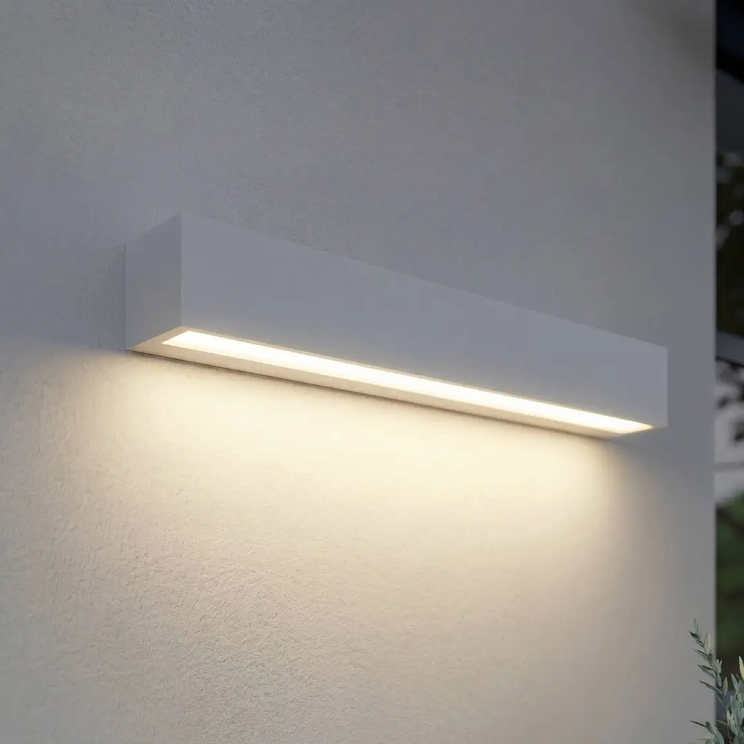 Lucande LED-Außenwandleuchte Lengo, 50cm, weiß, down, 3000K