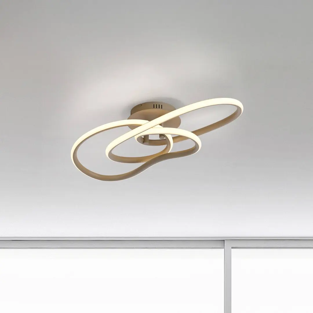 PAUL NEUHAUS LED-Deckenlampe TWIST, beige, Länge 90 cm, Metall, switchdim