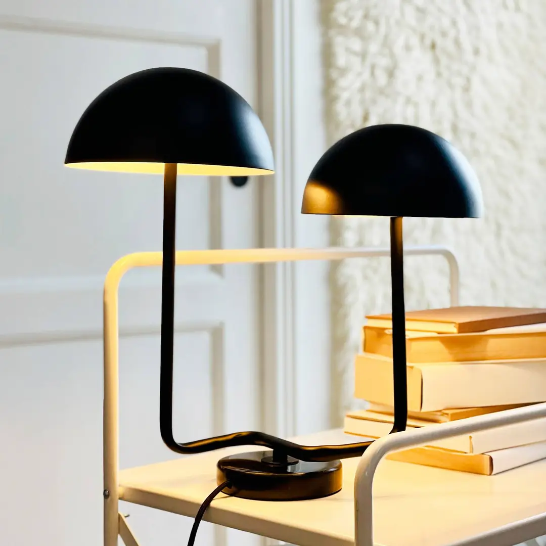 Dyberg Larsen Tischlampe Cluster, schwarz, Metall, 2-flg.