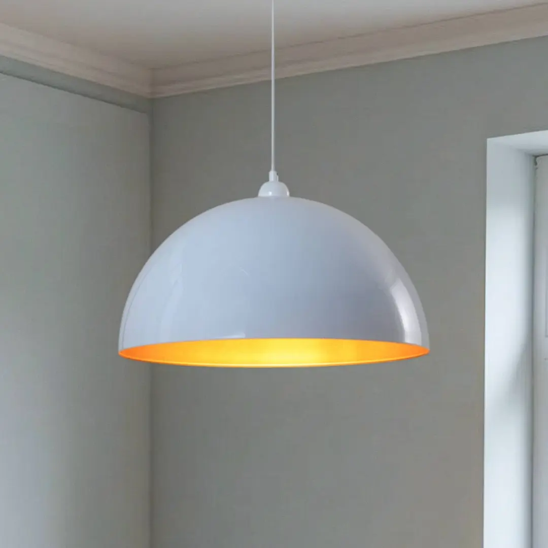 ROYALTECH Hängeleuchte Lipeo, weiß/gold, Ø 50 cm, Metall, E27