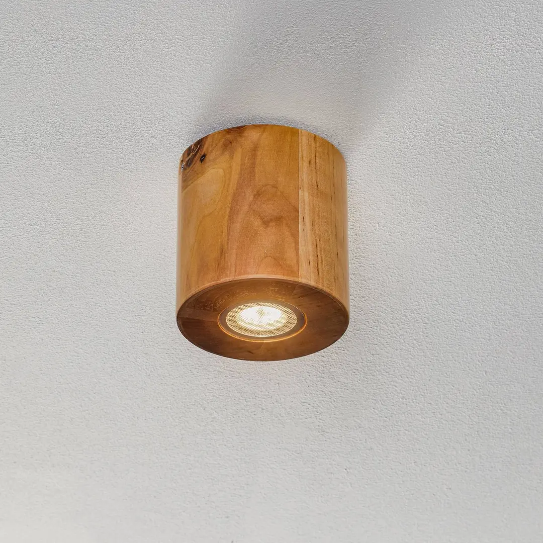 SOLLUX LIGHTING Deckenleuchte Ara als Zylinder aus Holz