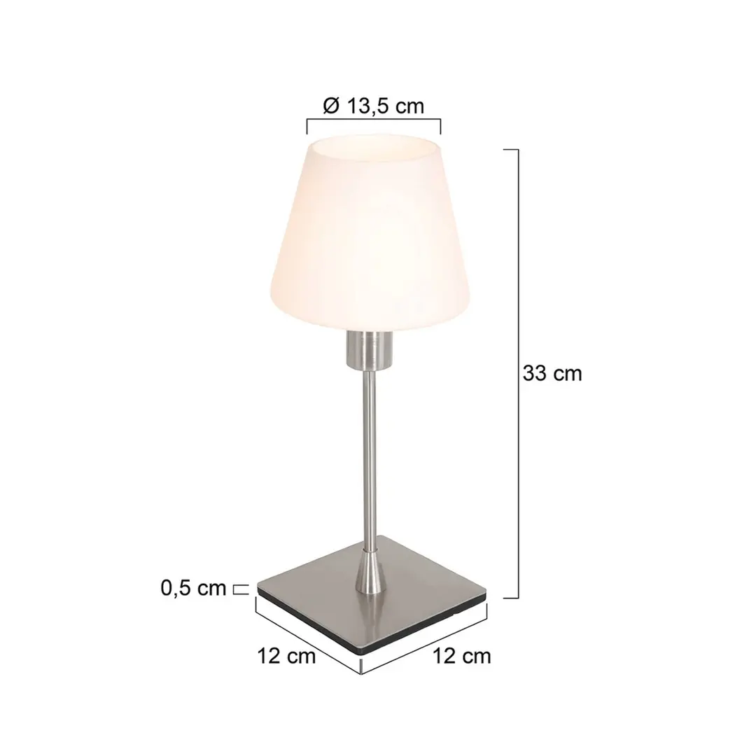 Steinhauer Tischleuchte Ancilla, stahl, Höhe 33 cm, Metall, Glas, E14