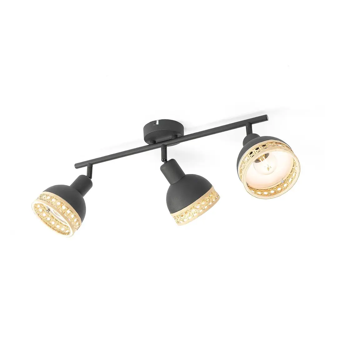 Lindby Lonnaris Strahler, Rattan, 3-fl., länglich