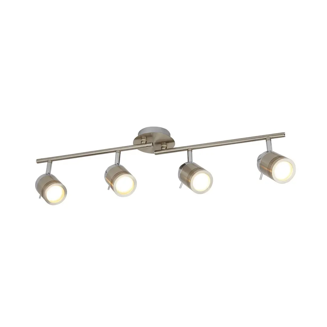 Searchlight Deckenstrahler Samson, silberfarben, Metall, 4-flg., IP44