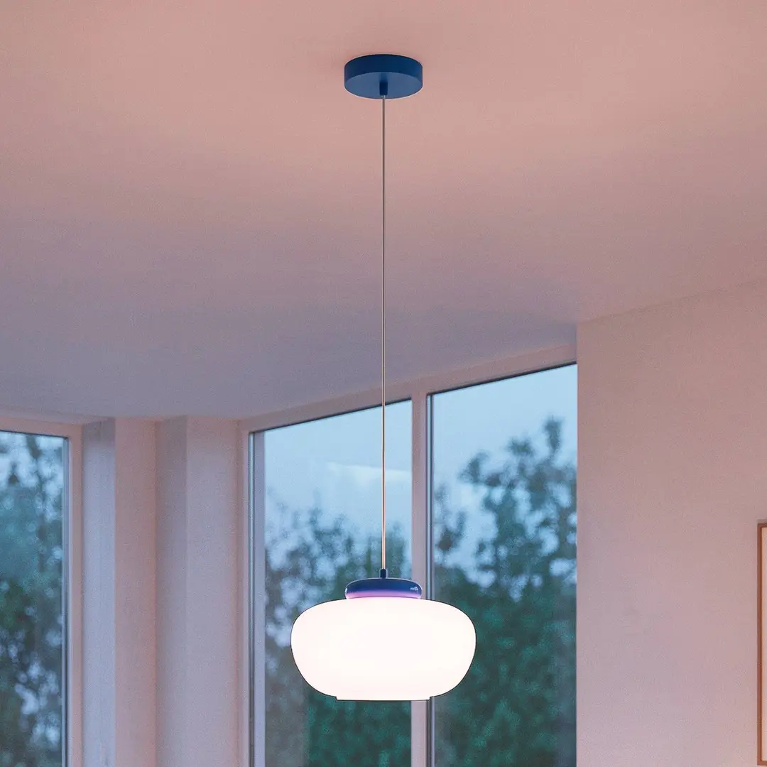 EGLO Hängeleuchte Berardelli, pink/blau, Ø 30 cm, Glas, E27