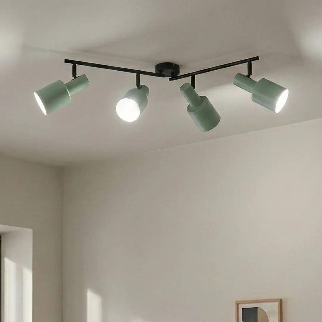 Lindby Deckenstrahler Ovelia, grün, 80 cm, 4-flammig, E27