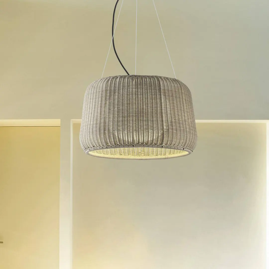 Bover LED-Außen-Hängelampe Fora 90, naturweiß/beige