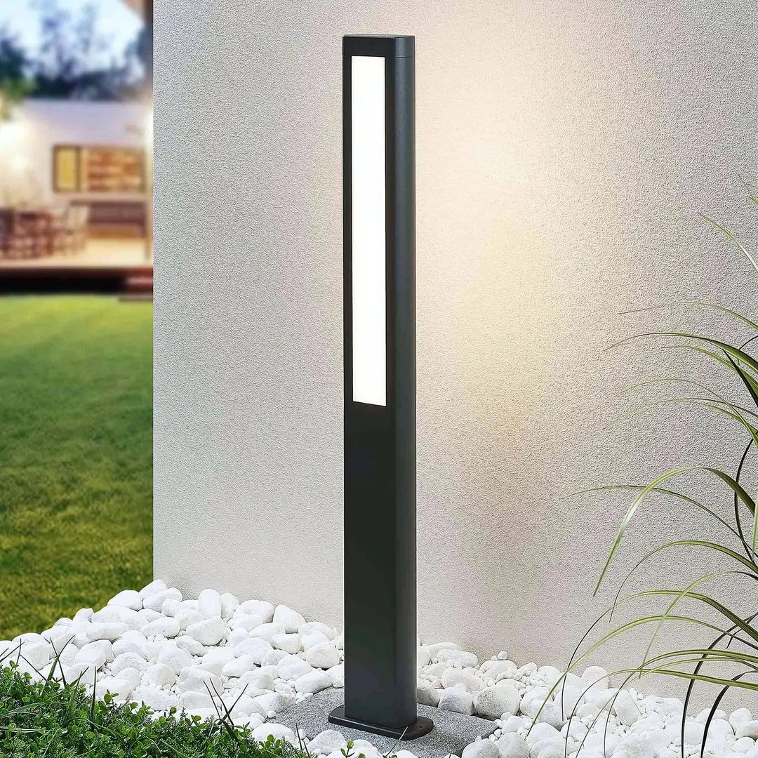 Lucande LED-Wegeleuchte Mhairi, eckig, anthrazit, 100 cm