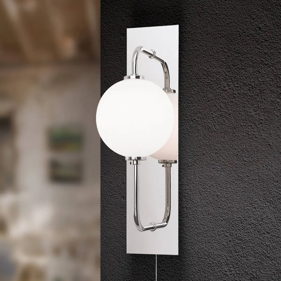 Orion LED-Wandleuchte Pipes in glänzendem Nickel
