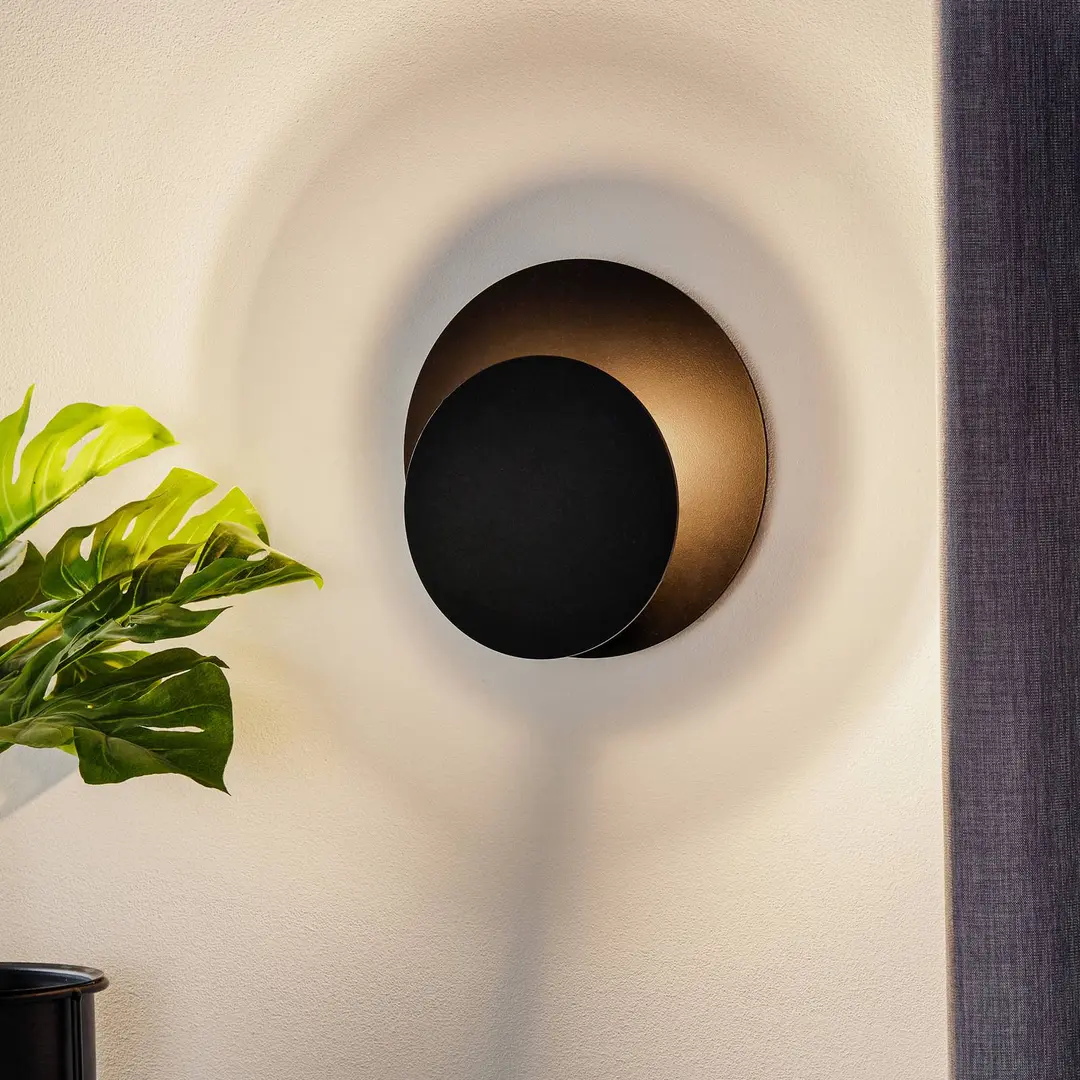 EMIBIG LIGHTING Wandleuchte Circle in runder Form, schwarz