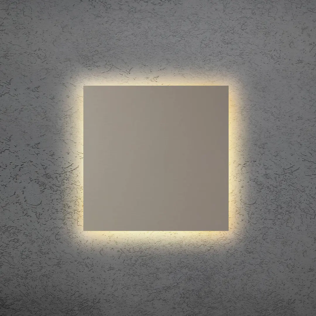 Escale LED-Wandleuchte BLADE Q, taupe, 44 x 44 cm, Metall, dimmbar