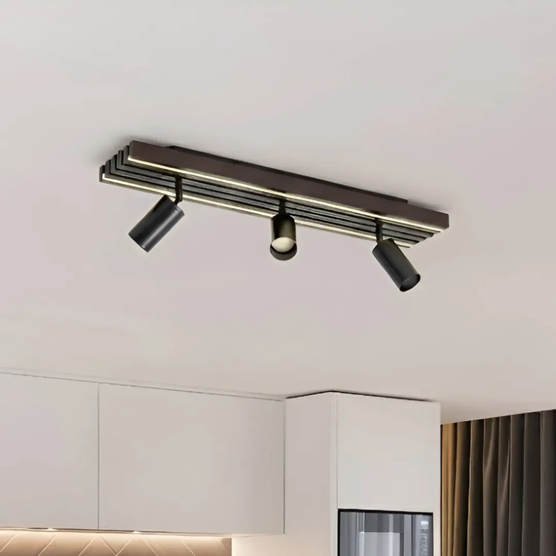 Lucande LED-Deckenstrahler Tiron, 3-flg., 70 cm, Eiche