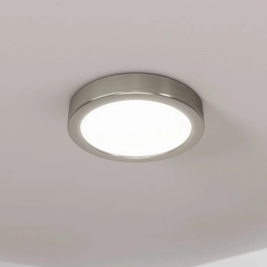EGLO LED-Anbaupanel Fueva 5 IP20 830 nickel Ø16cm