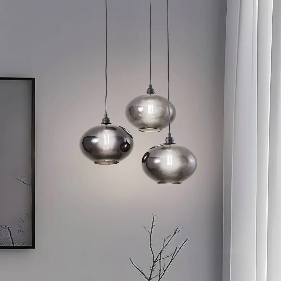 Opviq Hängelampe Smoked 051 3-flammig Rondell Glas Ø27cm
