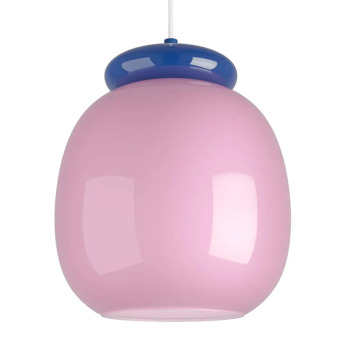 EGLO Hängeleuchte Berardelli, pink/blau, Ø 23 cm, Glas, E27