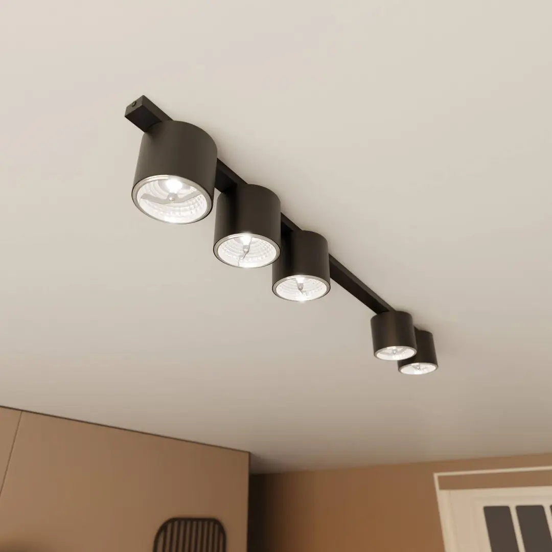 EMIBIG LIGHTING Deckenleuchte Nano, schwarz, 5-flammig, Metall