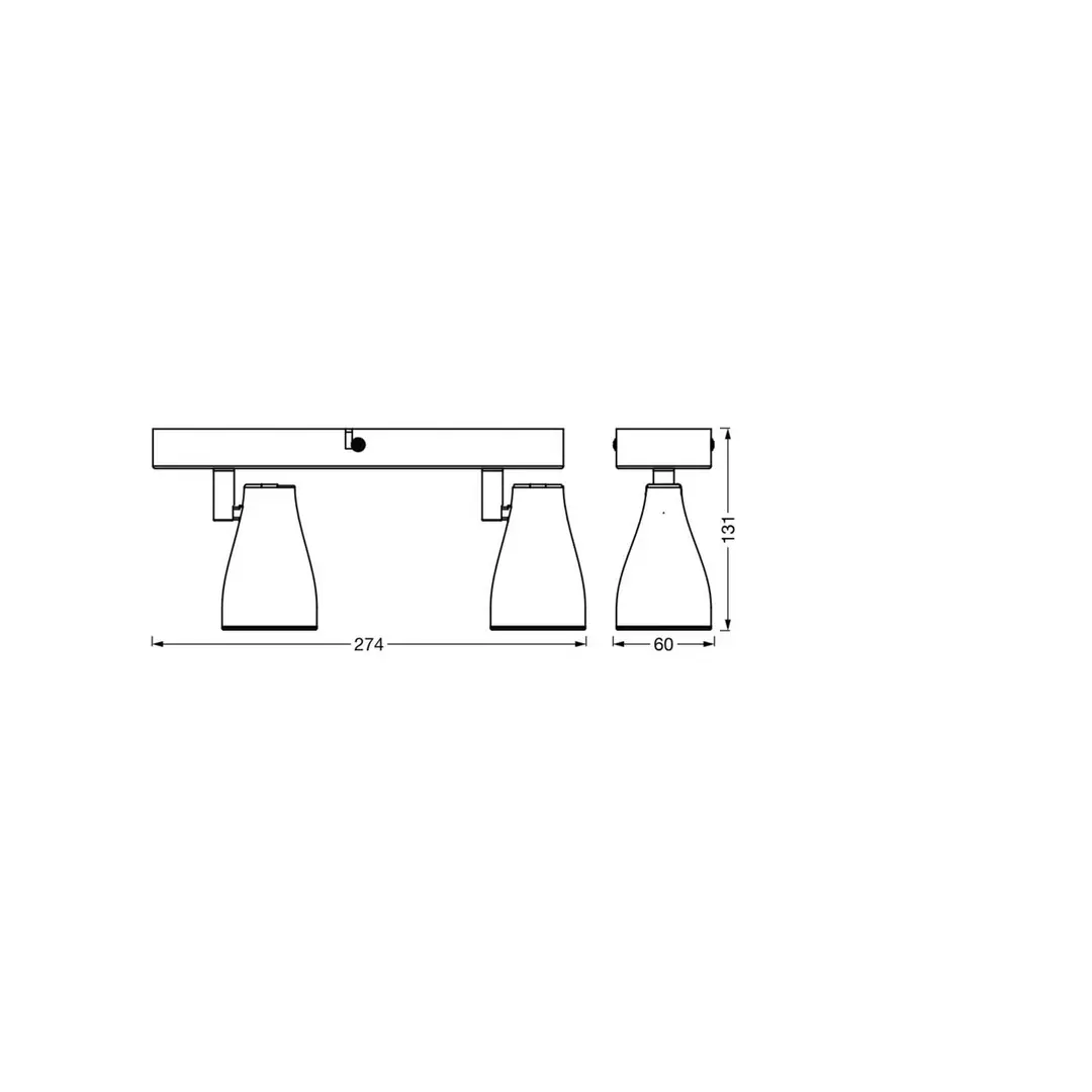 OSRAM Deckenstrahler PEAR, weiß, 2-flammig, GU10-LED 2.700 K