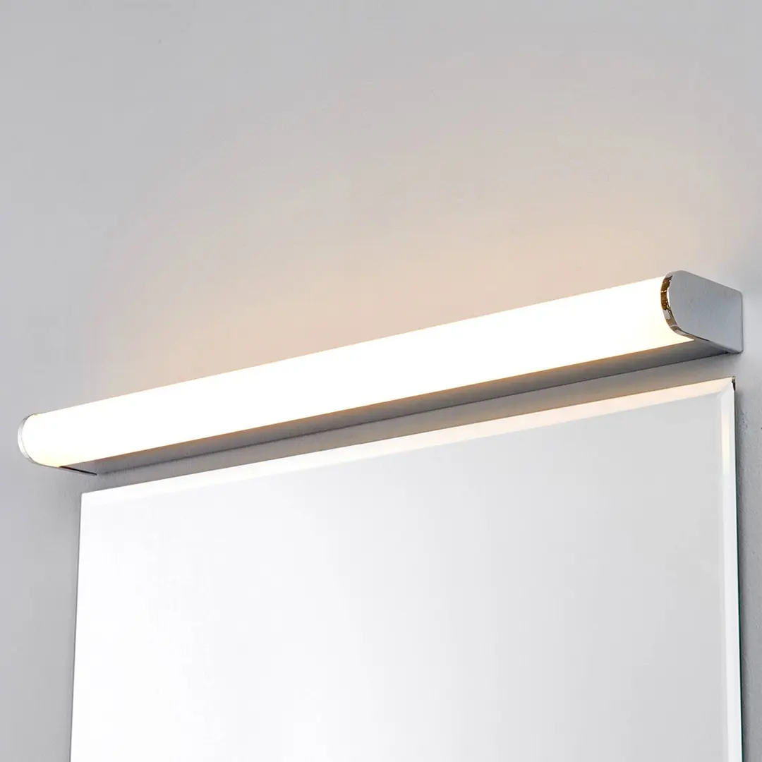 Lindby LED-Wandlampe Philippa, abgerundet, 58cm, chrom, IP44
