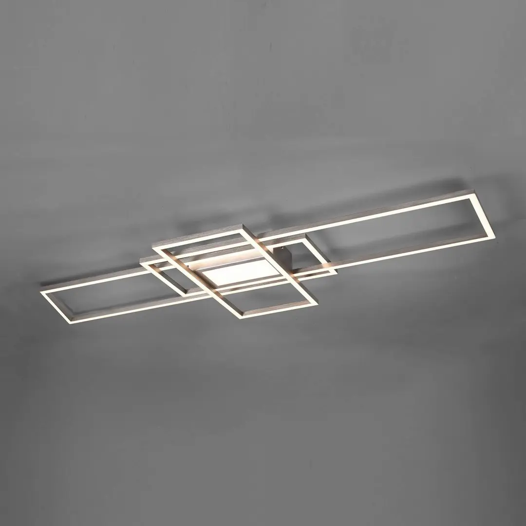 Trio Lighting LED-Deckenlampe Irvine 3.000-6.500 K, nickel matt
