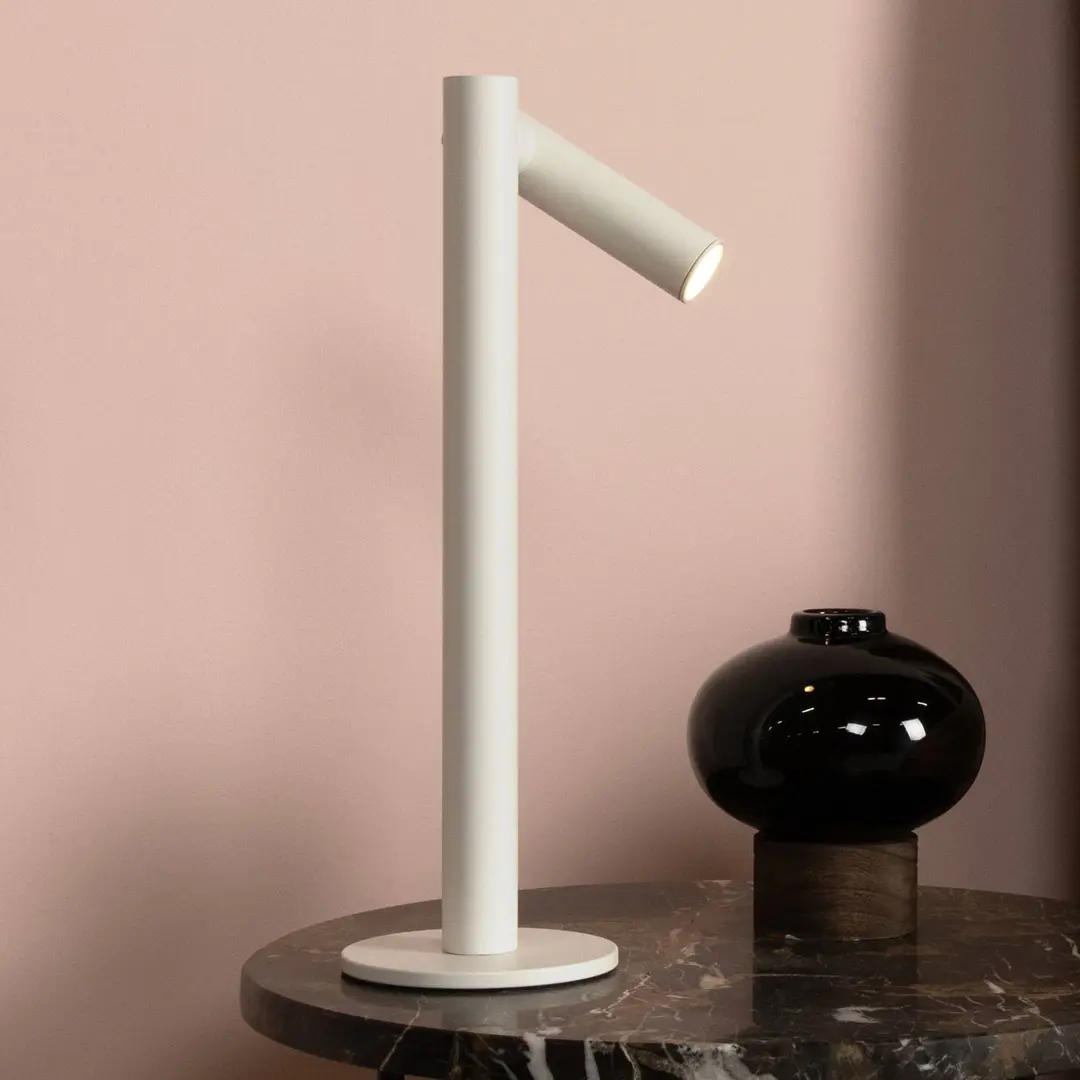 Lucide LED-Akku-Tischlampe Antrim, weiß, 1-flammig, IP54, dimmbar