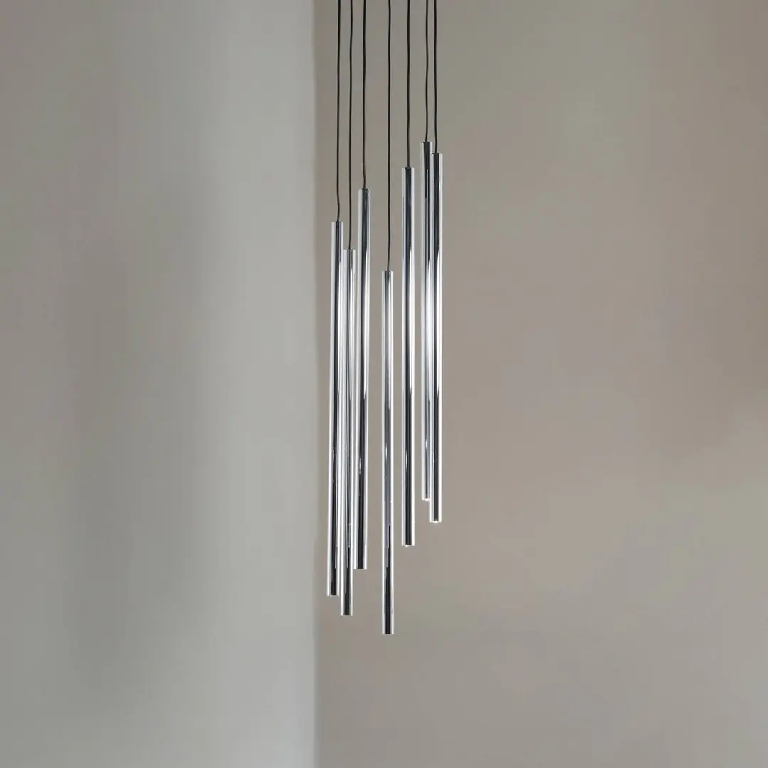 Sigma Hängeleuchte Sopel Lux, 7-flammig, rund, schwarz/silber, G9
