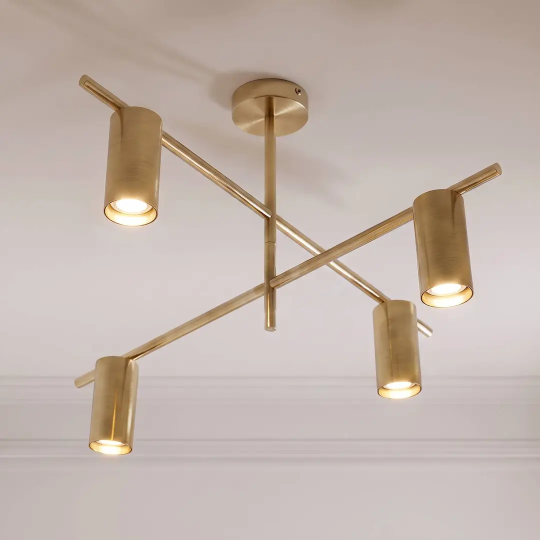 Lindby Deckenleuchte Marilou, messing, 4-flammig, Ø 70 cm