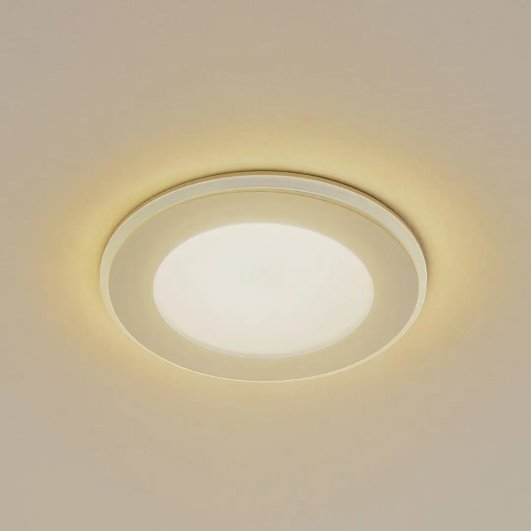 Lindby LED-Einbauleuchte Toka, 6,5 W, weiß, Kunststoff, CCT