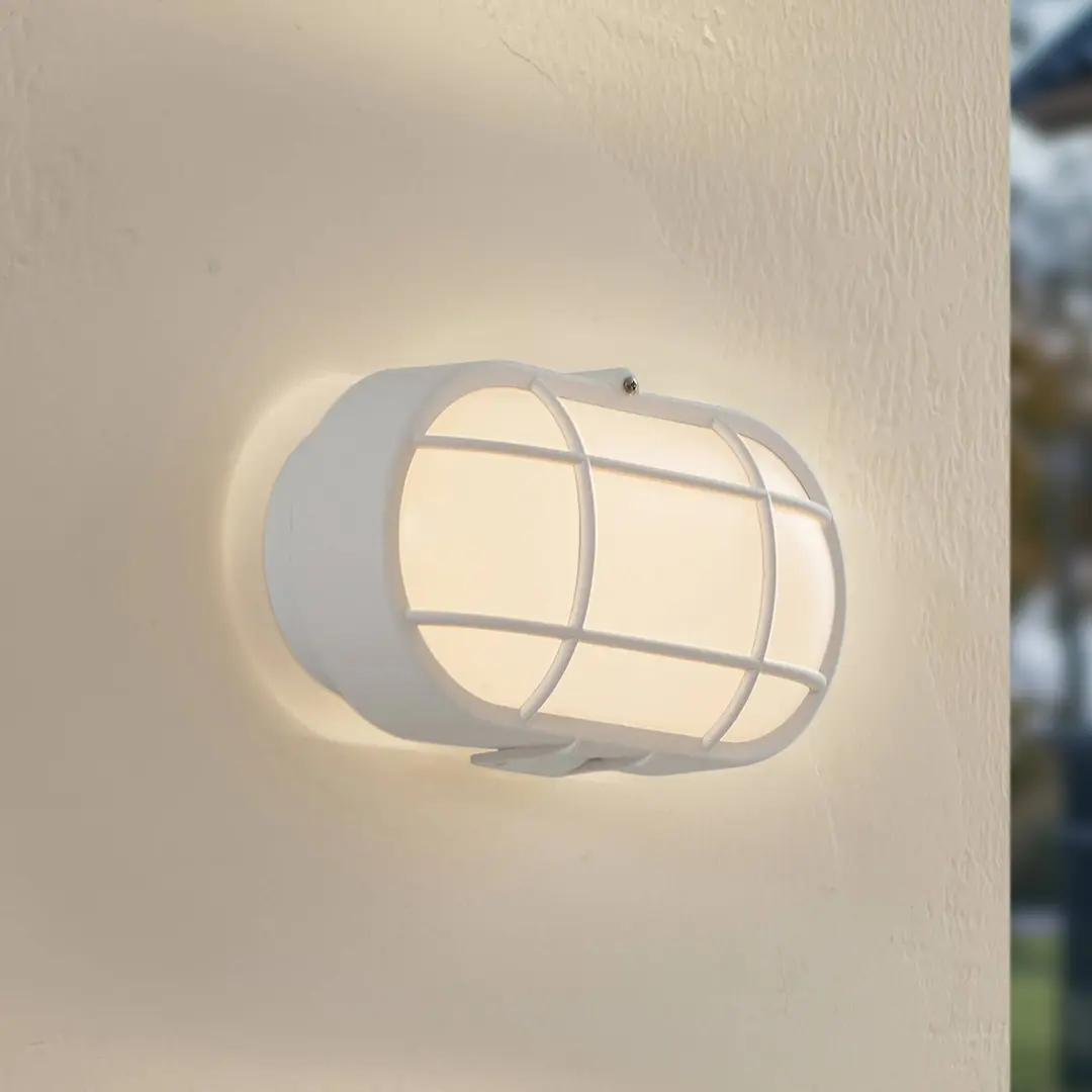 Lindby LED-Außenwandleuchte Alisha, weiß, Kunststoff, IP54