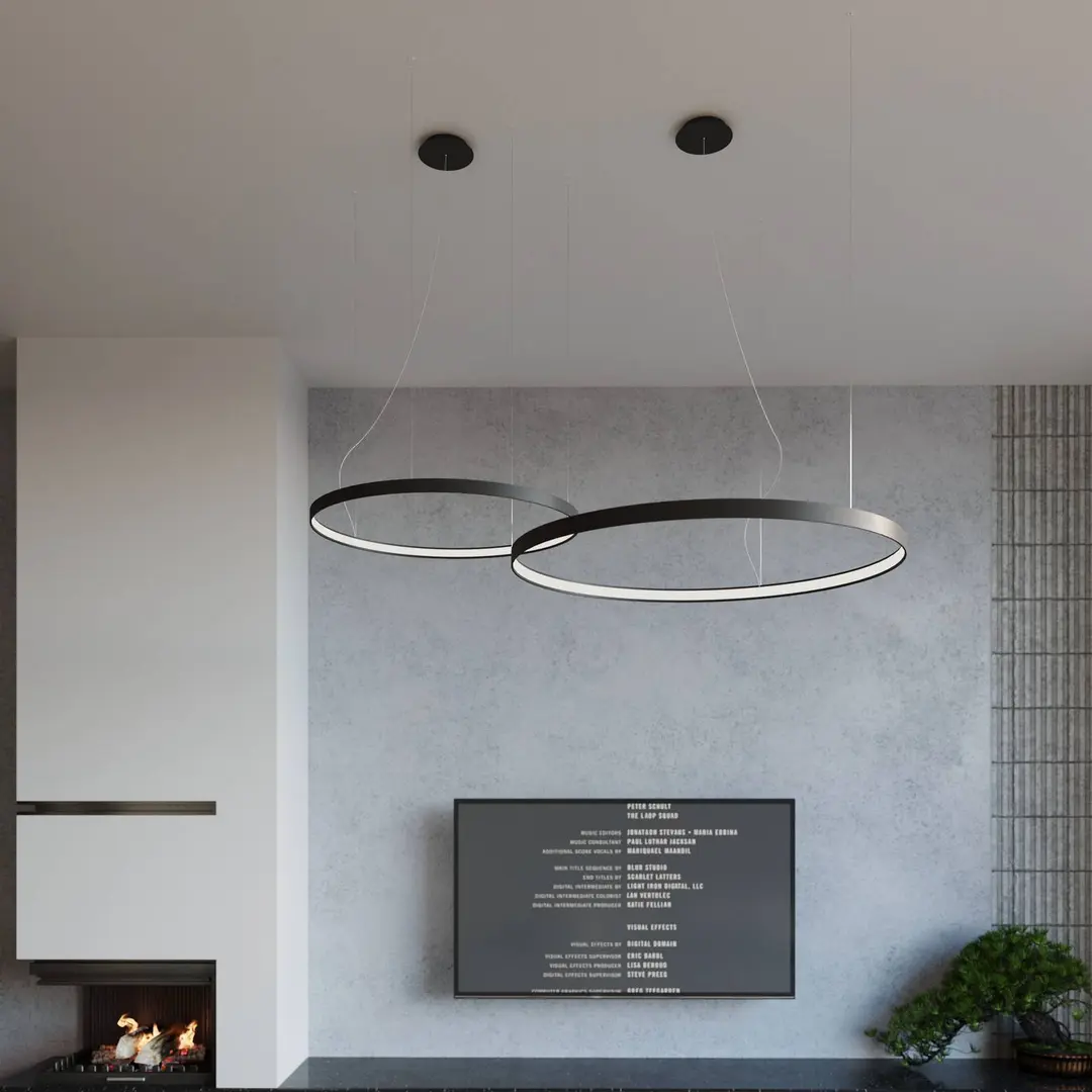 SOLLUX LIGHTING LED-Hängeleuchte Rio 55, waagerecht 3.000K schwarz