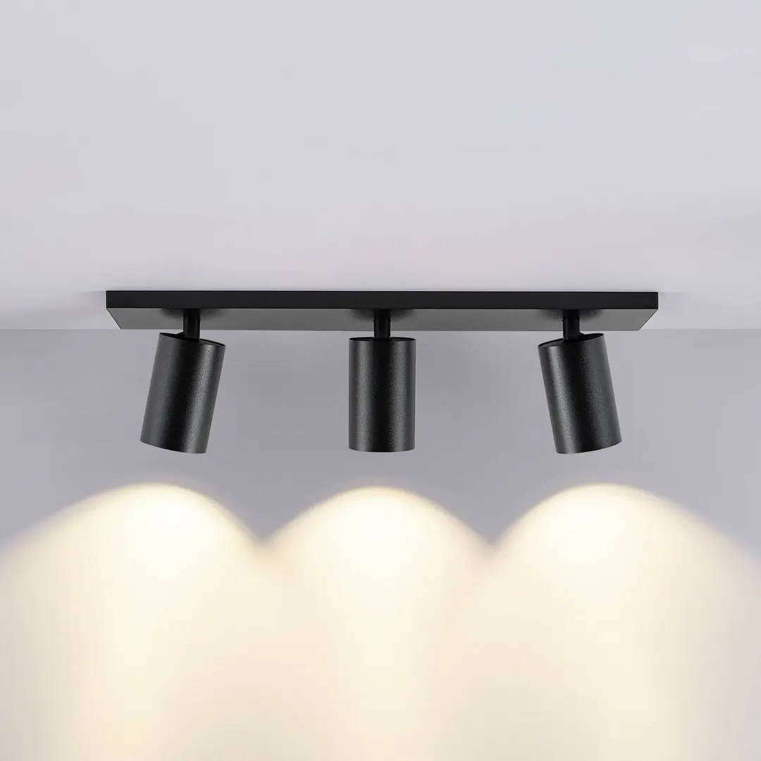 Deko-Light Deckenspot CAN TILT, schwarz, 48 x 9 cm, 3-flg., Metall GU10
