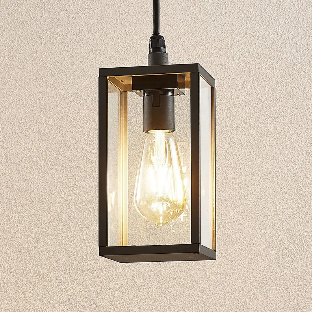 Lindby Außenpendellampe Filimon, anthrazit, 22 cm, IP44, E27