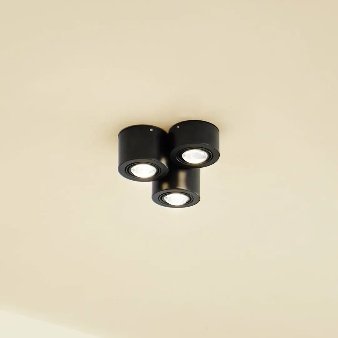 Lindby Downlight Jyla, 3-flammig, schwarz matt, GX53