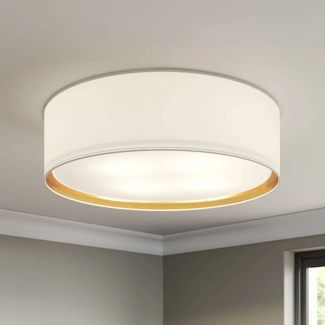 TK Lighting Deckenleuchte Bilbao, weiß/gold, Ø 60 cm