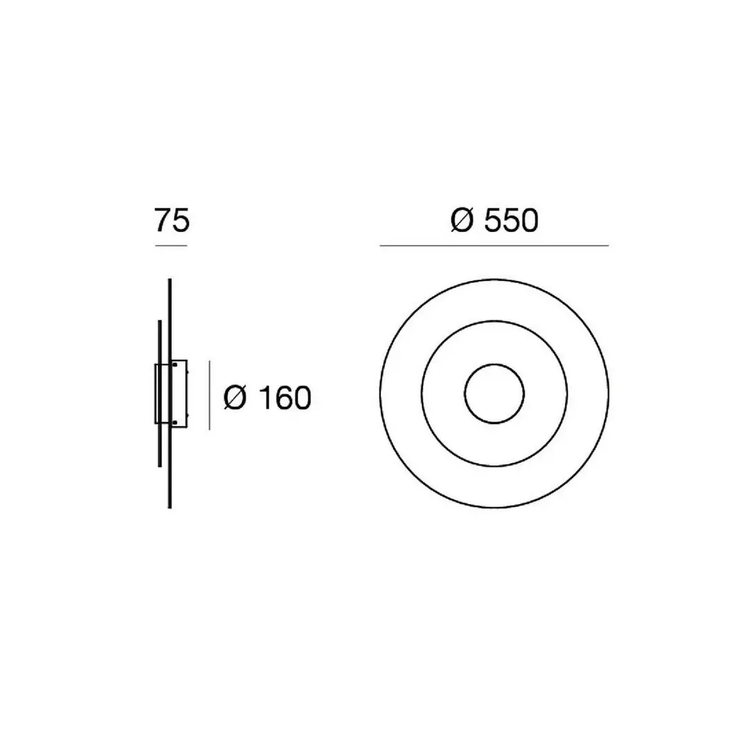 Linea Light LED-Wandleuchte Joint_W, rund, Ø 55 cm, weiß, Metall