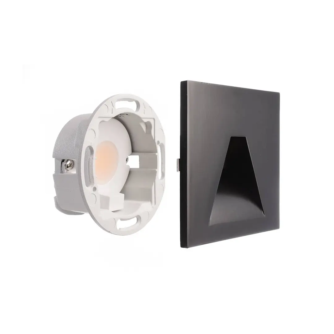 Deko-Light LED-Wandeinbaulampe SET Alwaid schwarz 8x8 cm Winkel 2.700 K