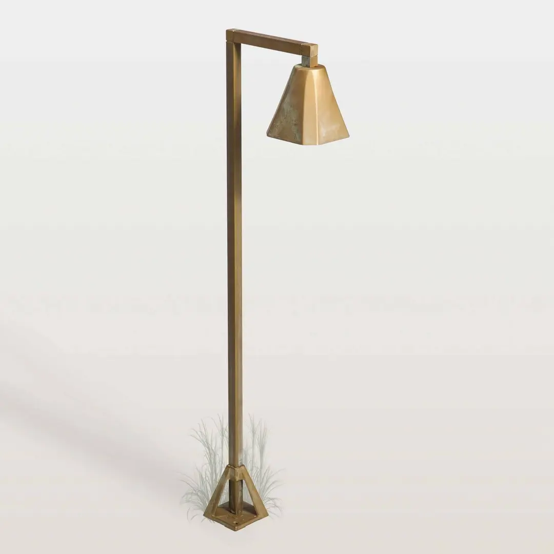 Moretti Luce LED-Wegeleuchte Silva Frame, 80 x 19 cm, messing antik
