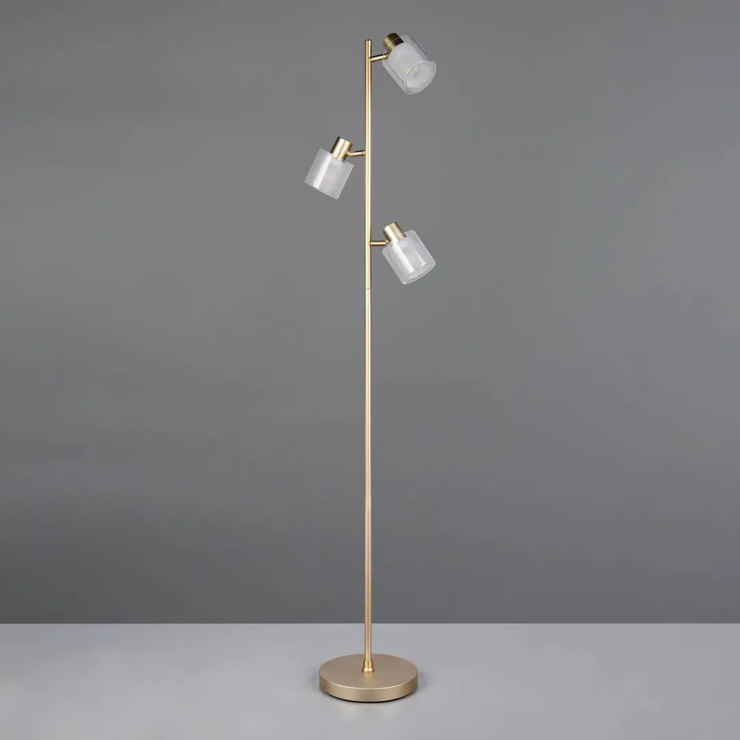 Reality Leuchten Stehlampe Neralo, goldfarben, Metall, Höhe 154,5 cm, E14