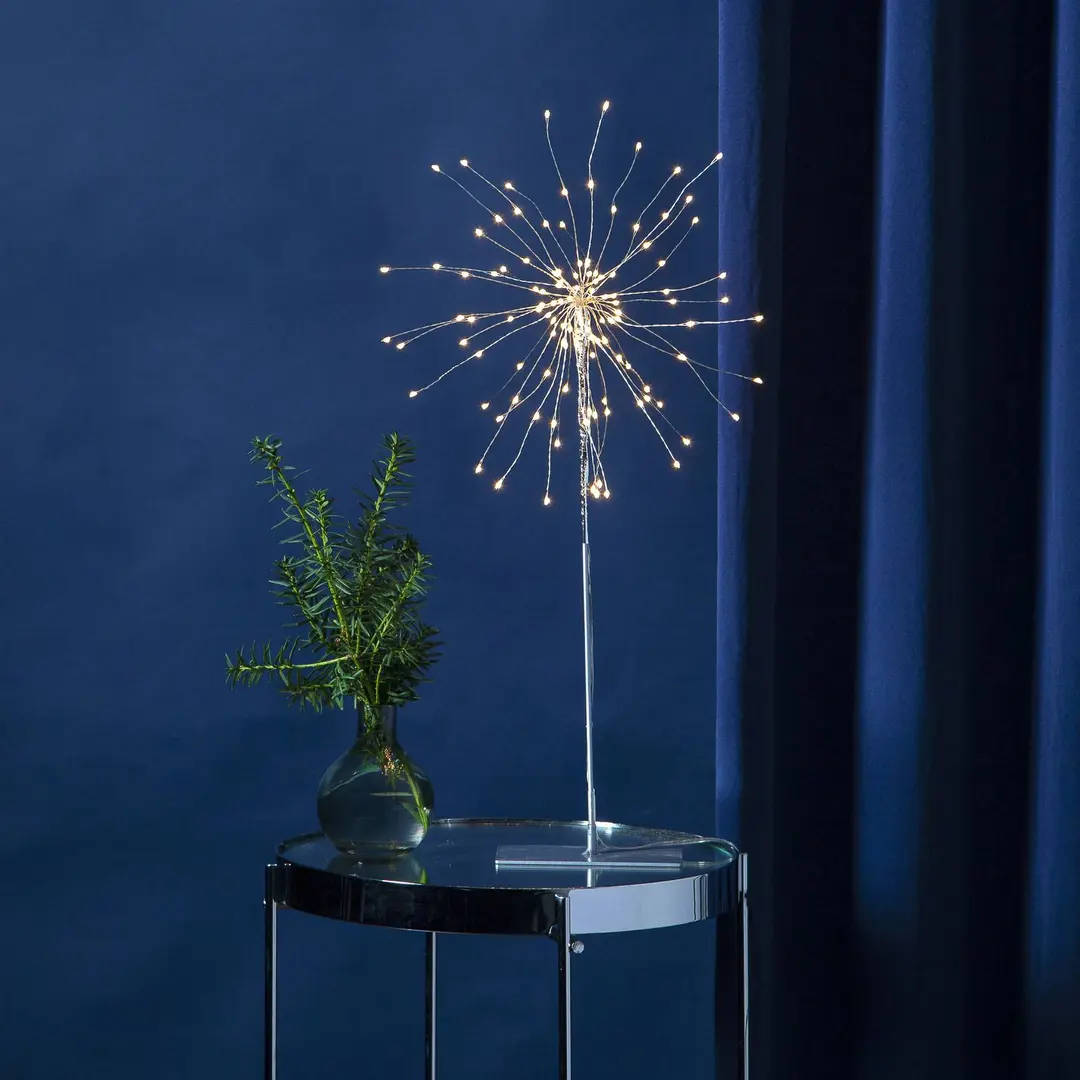 STAR TRADING LED-Dekoleuchte Firework 3D silbergrau Höhe 50cm