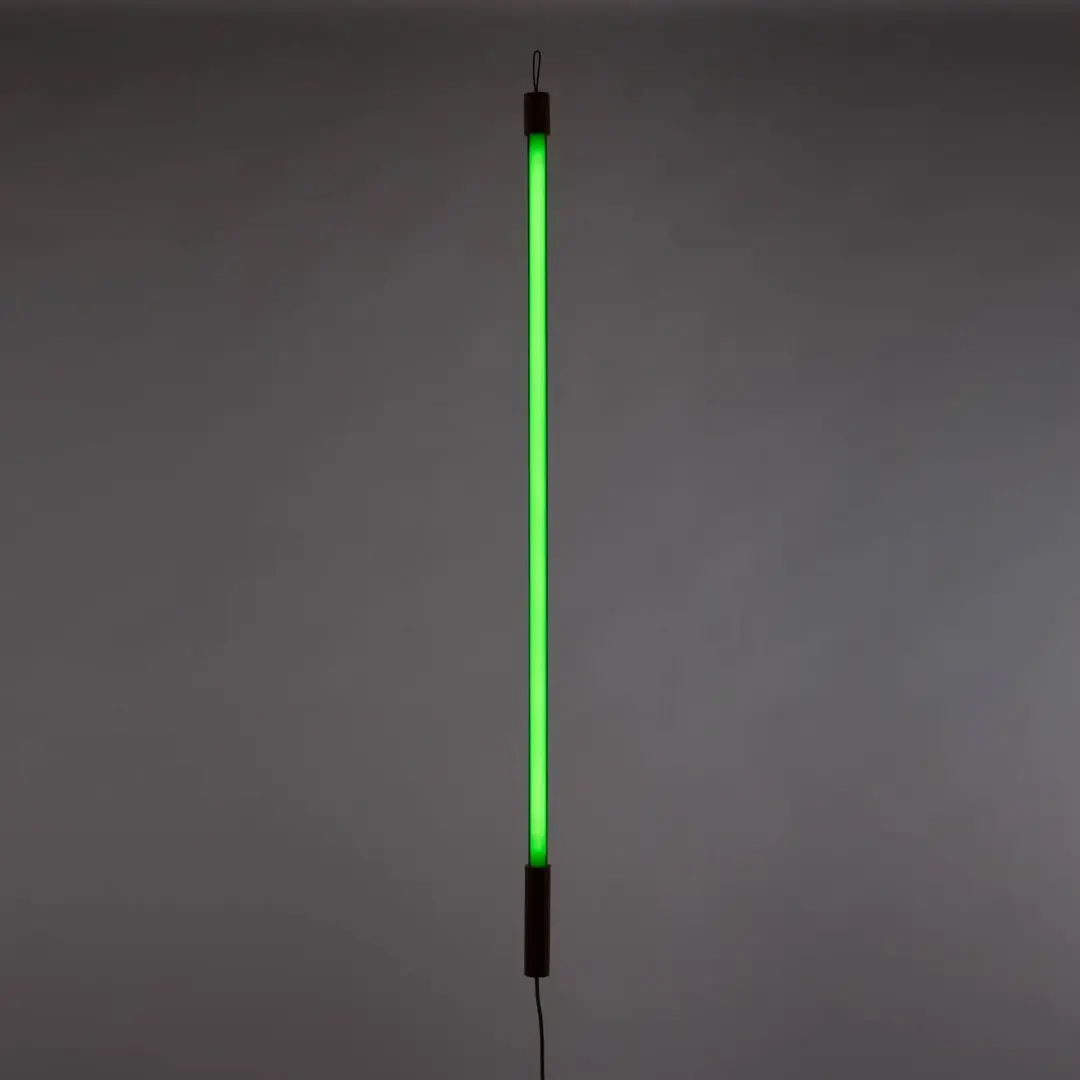SELETTI LED-Leuchte Linea, grün, Holzdetails, universal