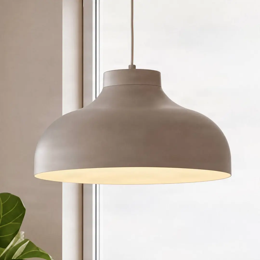 Luminex Hängeleuchte Basca, beige, Metall, Ø 40 cm, E27