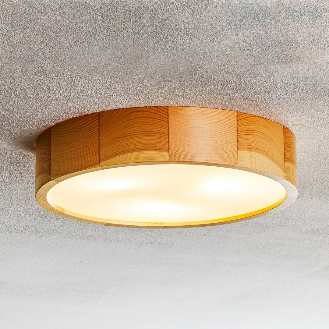 TEMAR LIGHTING Deckenleuchte Cleo, Ø 37,5cm, Kiefernholz, E27