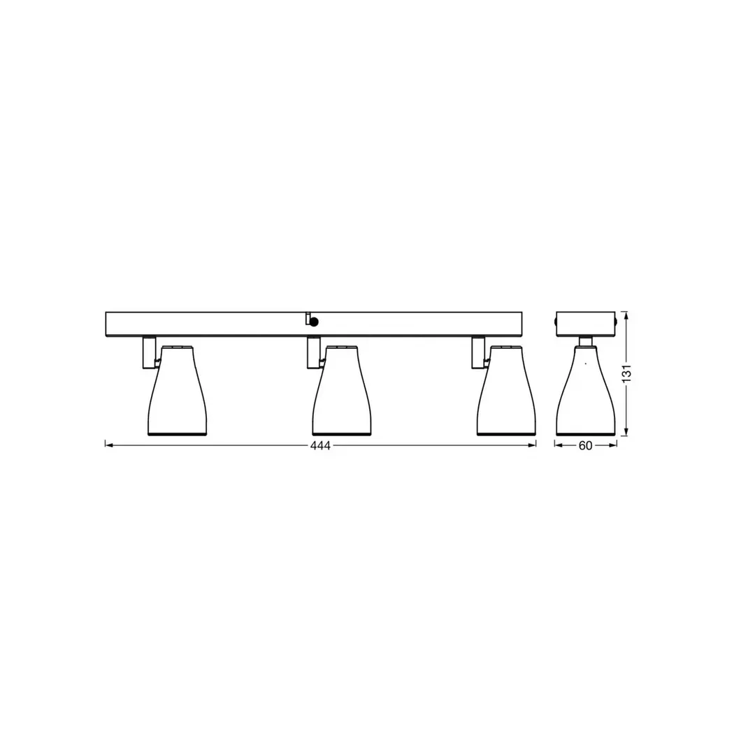 OSRAM Deckenstrahler PEAR, schwarz, 3-flg., GU10-LED 2.700 K