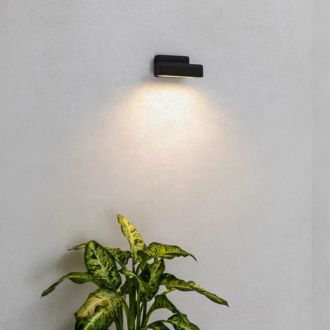 FARO BARCELONA LED-Außenwandleuchte Balic, schwarz, Aluminium, Breite 15 cm