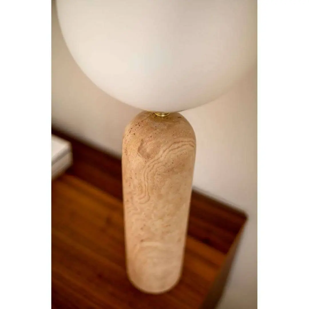 Globen Lighting Tischleuchte Torrano Höhe 53 cm Travertin