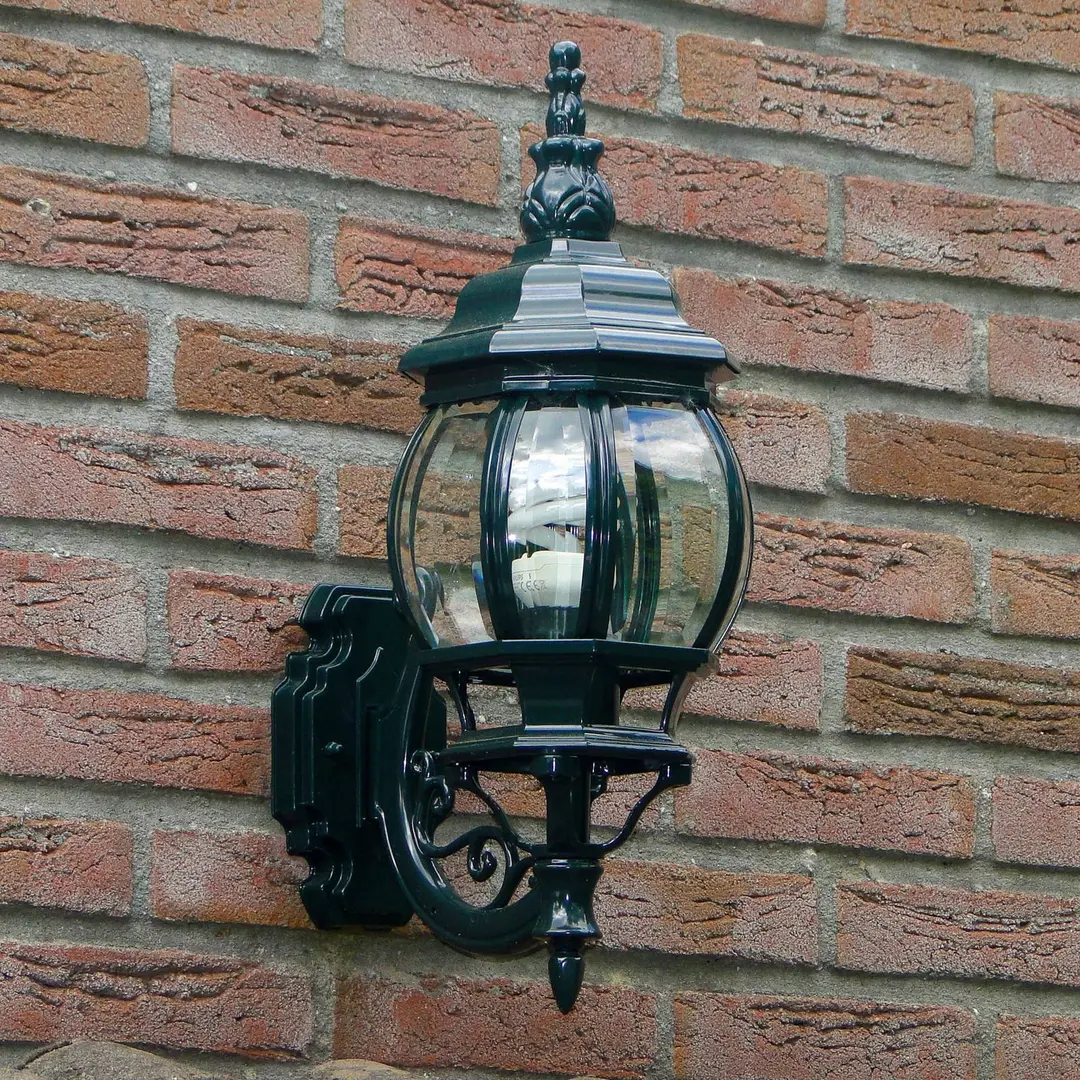 K.S. Verlichting Außenwandlampe Andrew Kristallglas stehend grün