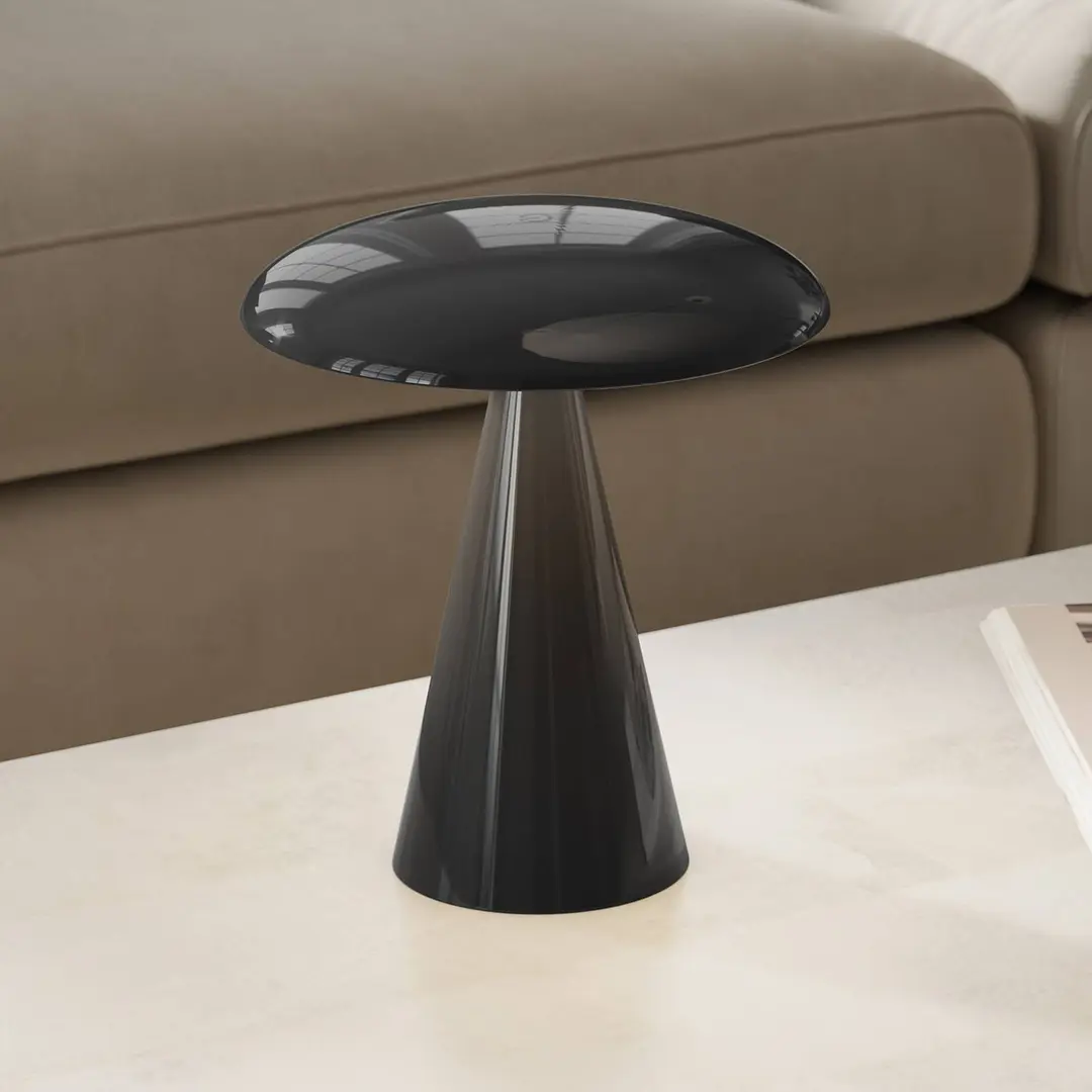 Beacon Lighting Beacon LED-Akku-Tischlampe Kinoko schwarz glänzend 27cm, CCT