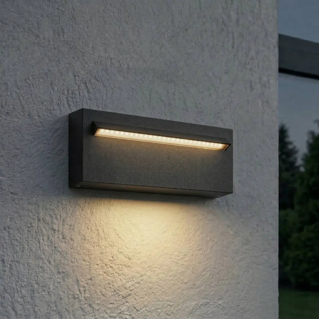 Lucande LED-Außenwandleuchte Joril, 25 cm, schwarz, IP65