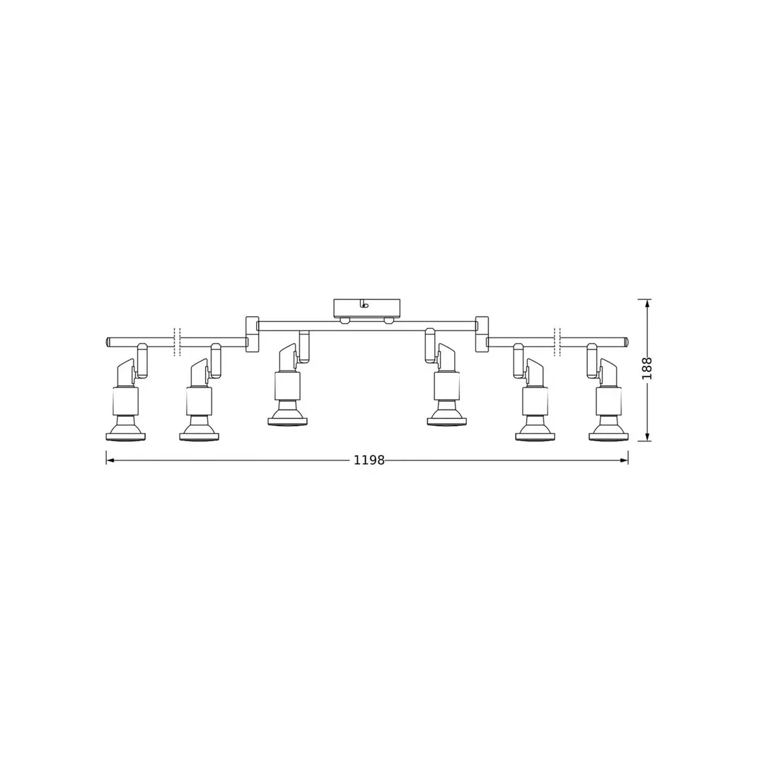 OSRAM Deckenstrahler, silber, Metall 6-flg. GU10-LED 2.700 K