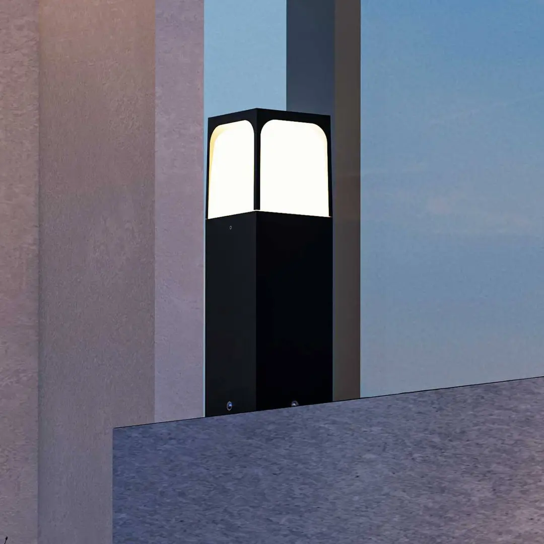 Forlight Sockellampe Veta, Höhe 30 cm, schwarz, Aluminium