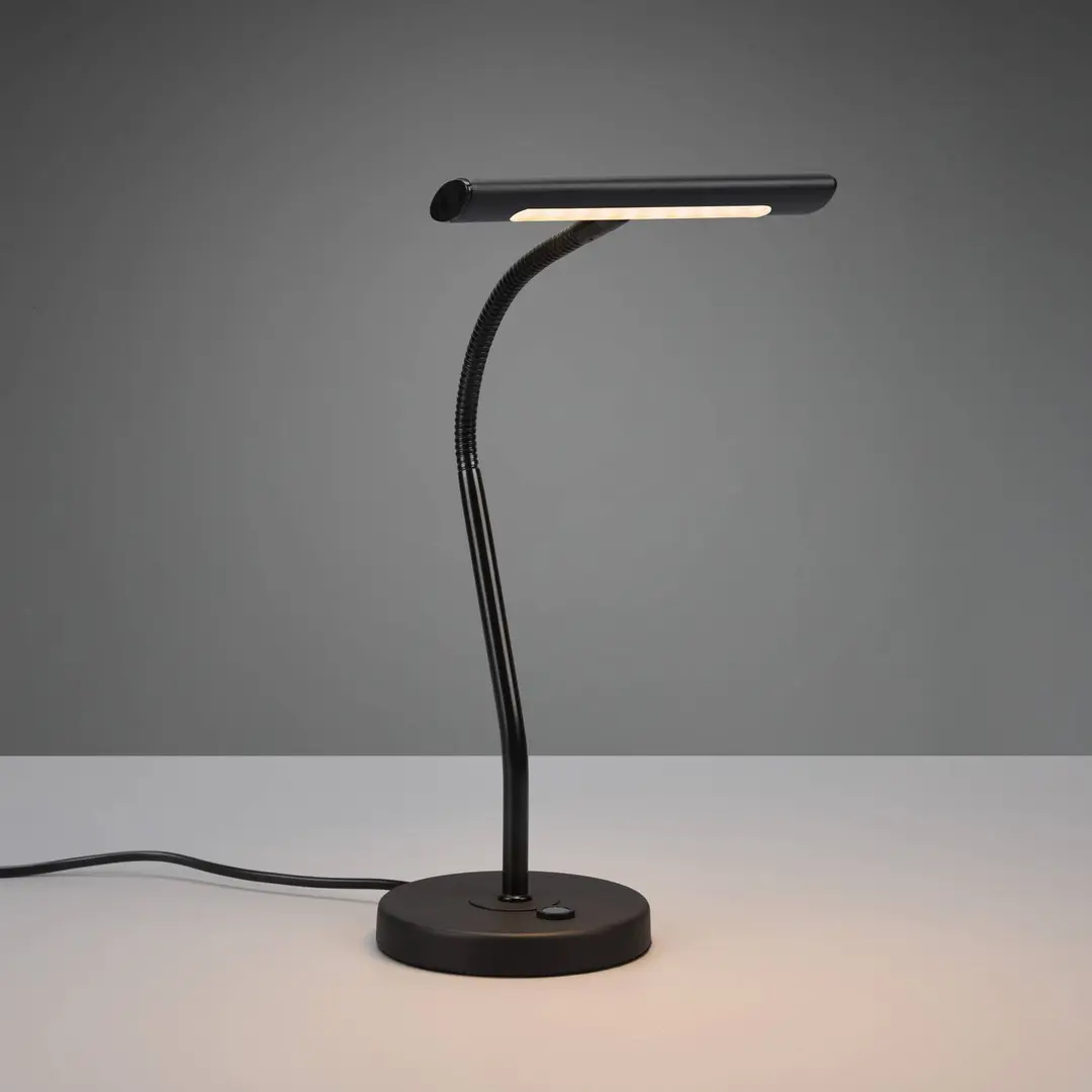 Trio Lighting Tischleuchte Curtis mit Flexarm und Dimmer schwarz